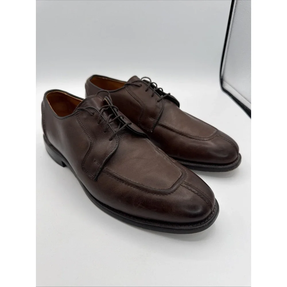 Allen Edmonds Shoes Mens 10 D Brown Leather Hancock Split Toe Blucher Derby 8464
